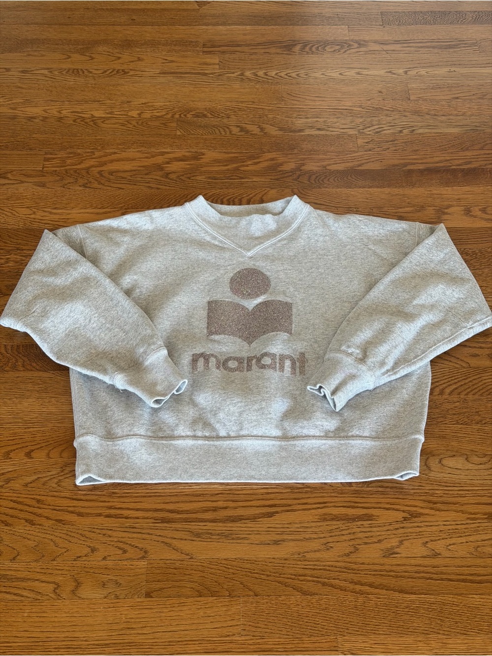 Isabel Marant Glitter Logo Grey Sweatshirt - Picture 2 of 5
